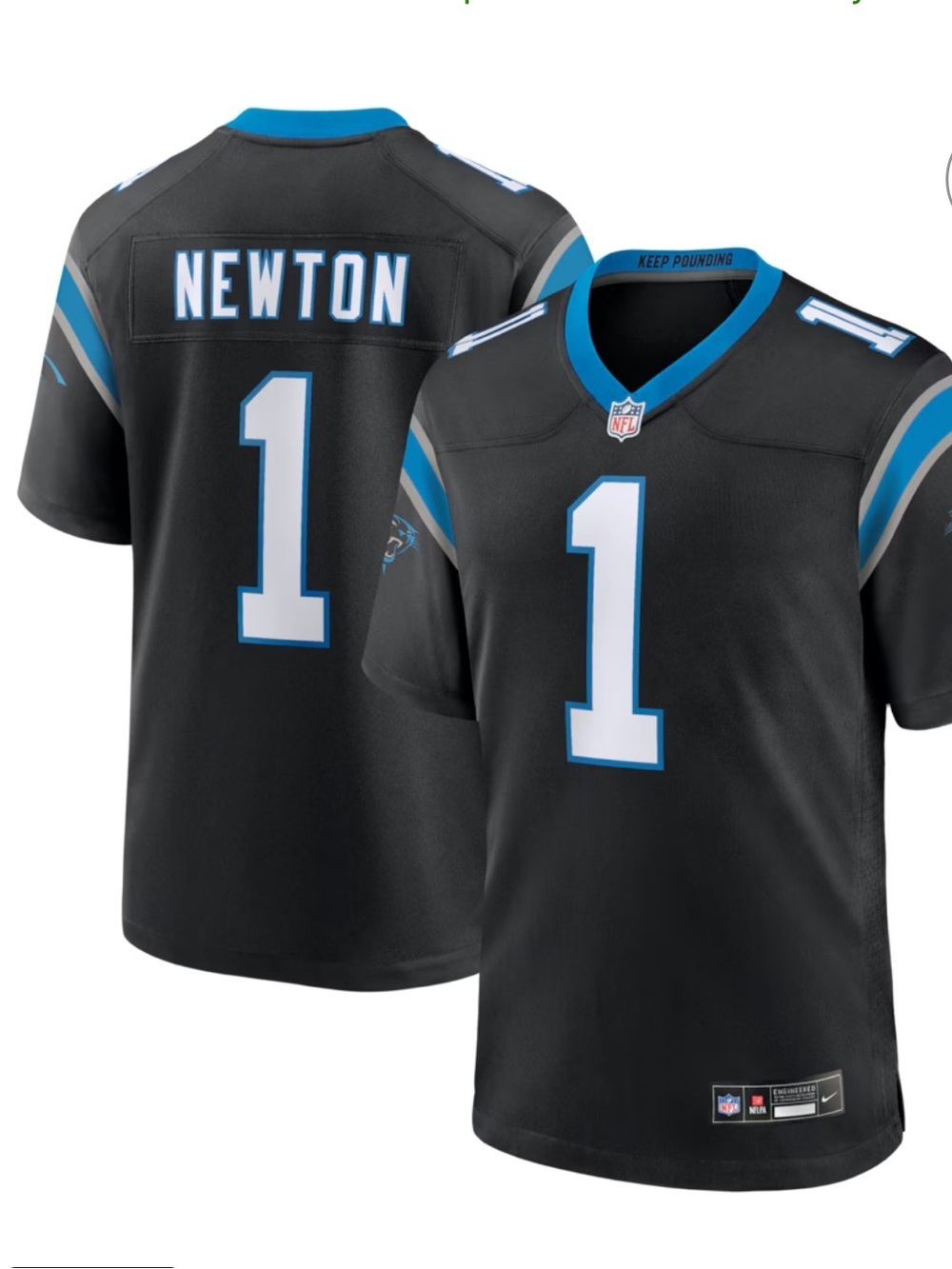 Youth Carolina Panthers Cam Newton Nike Black Team Retired Game Jersey